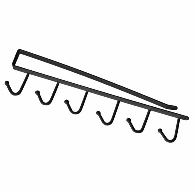 Under-Cabinet Hanger Rack (6 Hooks) - gadgetsink